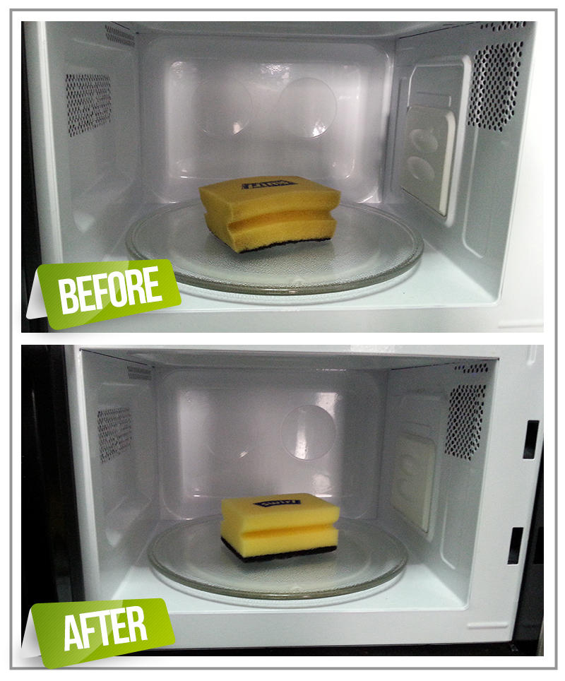 how to sanitize a sponge in the microwave